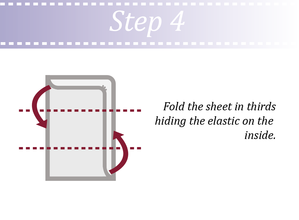 Fold the sheet in 3 and hide elastic